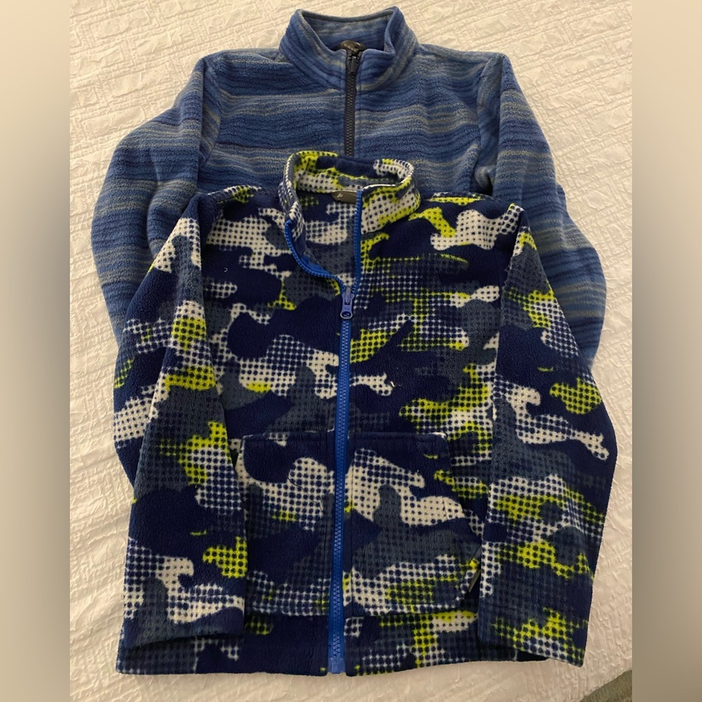 Eddie Bauer Boys Blue and Green Fleece Jackets